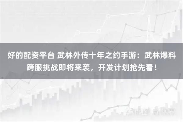 好的配资平台 武林外传十年之约手游：武林爆料跨服挑战即将来袭，开发计划抢先看！
